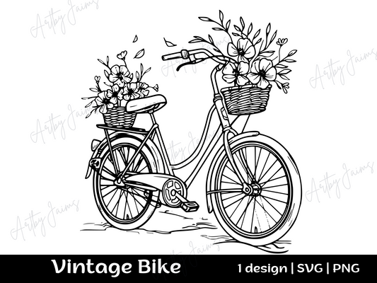 Vintage bike SVG file easy cricut cheap
