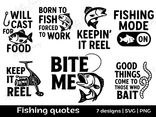 Funny Fishing Quotes SVG Bundle